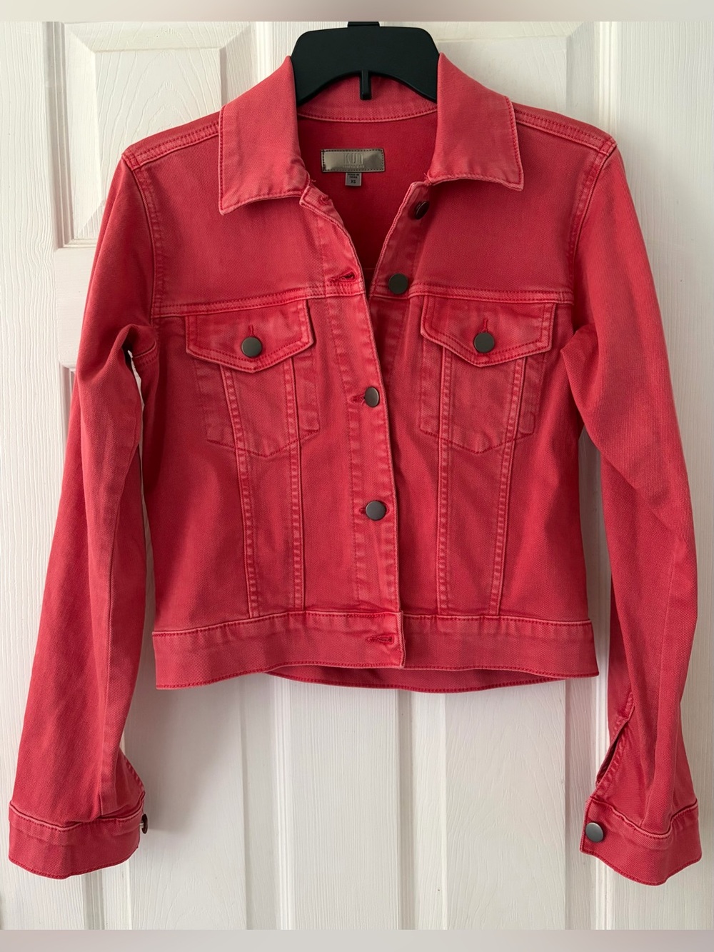 Kut from the Kloth Coral Red Denim Jacket